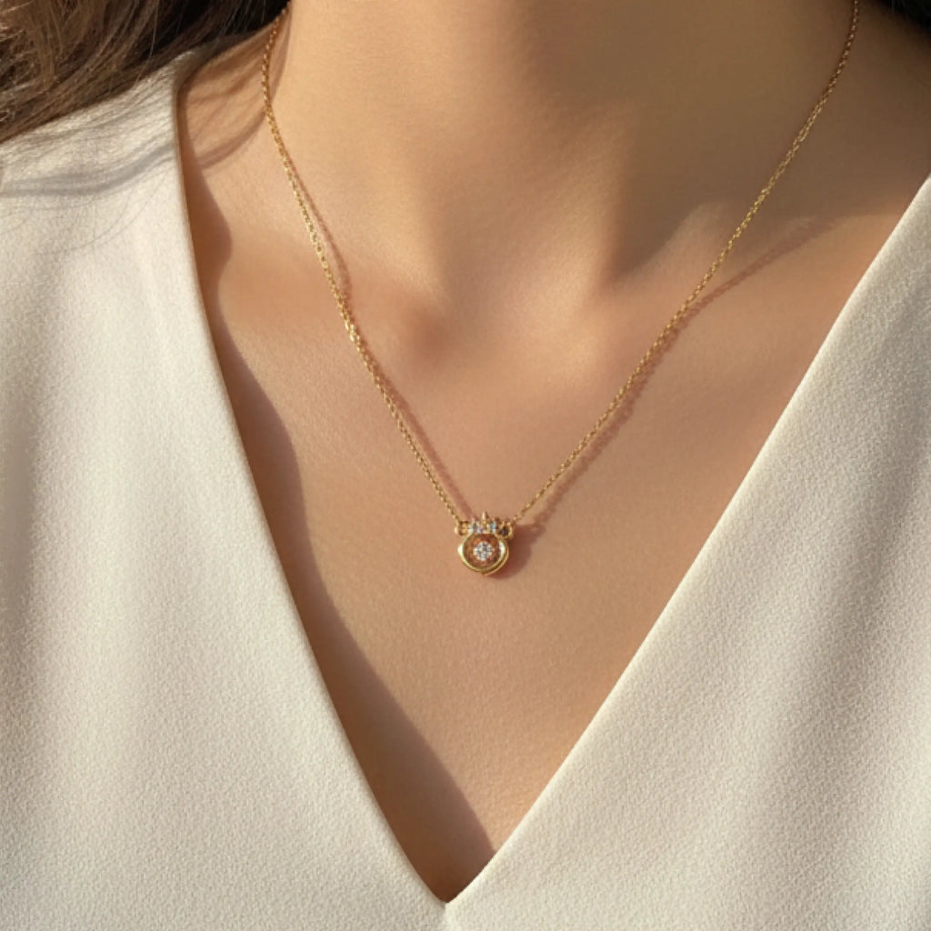 Crowned Crystal Pendant